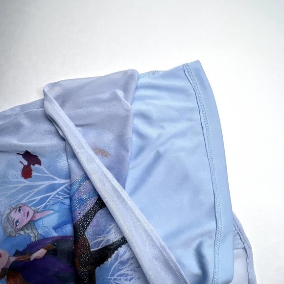 Disney Frozen Anna Elsa Ruffled Sleeveless Jersey Dress Blue 4 NWOT - Picture 5 of 8